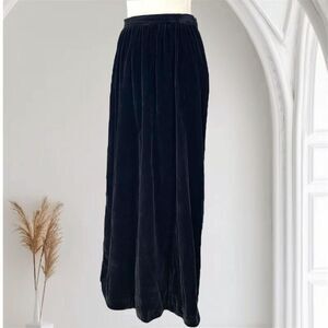 Vintage Paper Tag Romantic Whimsygoth Black Velvet Full Length Maxi Skirt 16 XL